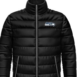 Seattle Seahawks Men's Full Zip Puffer Jacket Winter Coat NWT